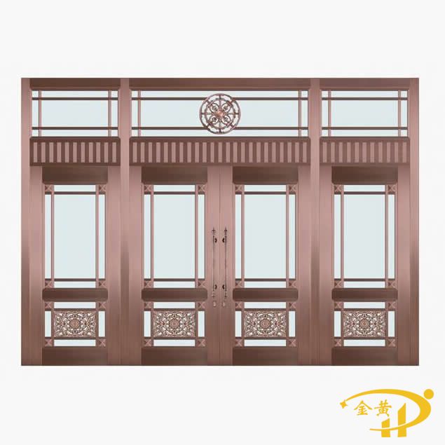 酒店玻璃铜大门