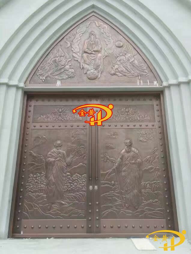 福建平潭天主教堂铜门工程案例 福建平潭天主教堂铜门工程案例
