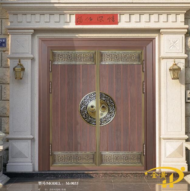 精雕木纹铜门