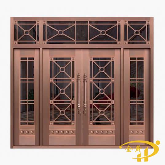 四开玻璃铜门