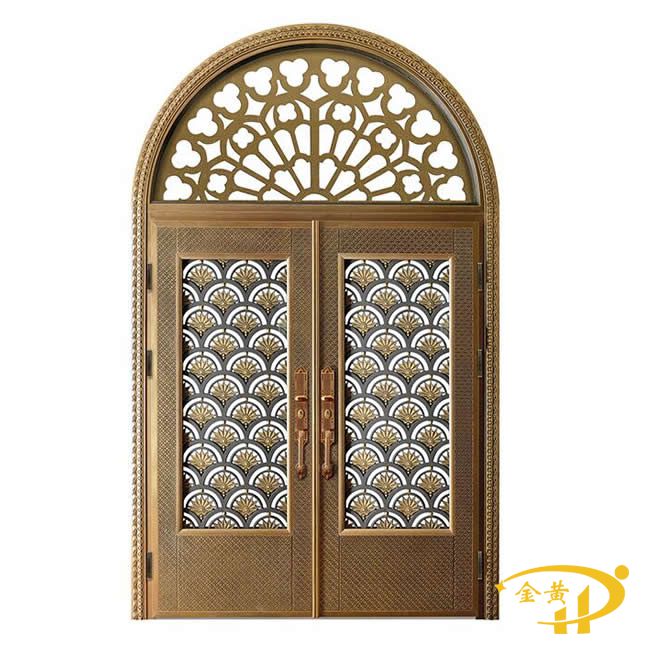 圆弧玻璃铸铝大门