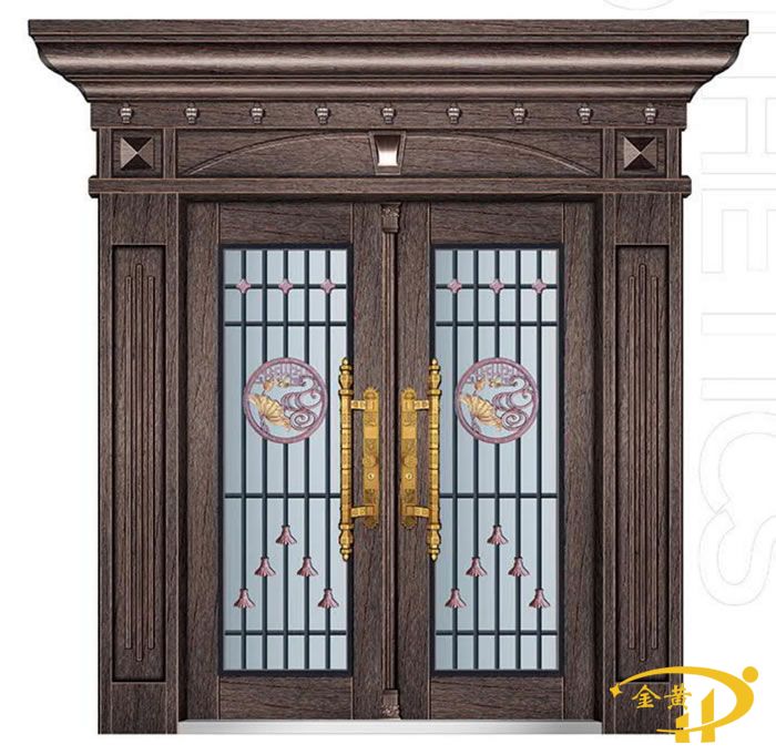 锌合金对开玻璃拼接门